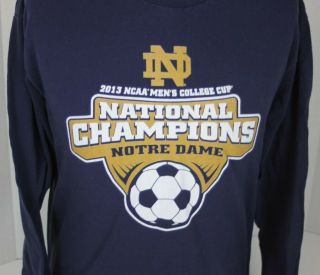 2013 University Of Notre Dame Fighting Irish Soccer National Champions T - Shirt L