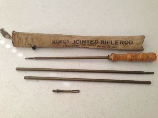 Vintage Marbles 9728 Jointed Rifle Rod W/ Bag.  28 Caliber Up To 30 "