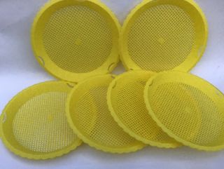 6 Vintage Yellow Plastic Paper Plate Holders 2