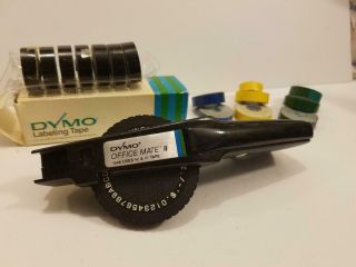Vintage Dymo Office Mate Ii Embossing Label Maker 1540 Uses 3/8 " & 1/2 " Tape