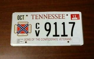 2012 Tennessee License Plate - Sons Of The Confederate Veterans (cv9117)