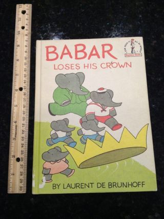 Dr.  Seuss Babar Loses His Crown Beginner Vintage Hardcover Book
