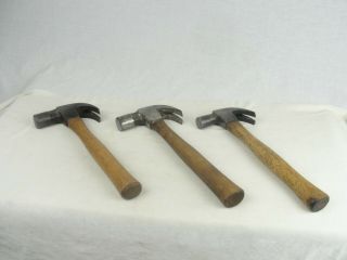 3 Vintage Claw Hammers 2 Bell Systems (1 May Be Stanley) & 1 Stanley Bell System