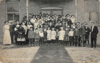 Sabinsville Graded School,  Pa Teacher & Students C1910s Kelts Vintage Postcard