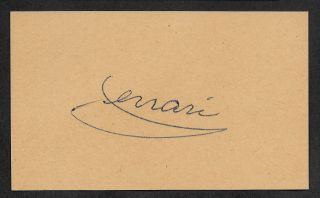Enzo Ferrari Autograph Reprint On Period 1920s 3x5 Card