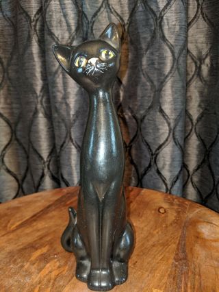 Spooky Vintage Black Cat Ceramic Statue 1982 (halloween Decorations)