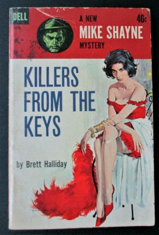 Killers From The Keys By Brett Halliday,  1st Dell Pub.  1962.  Crime Thriller G/vg
