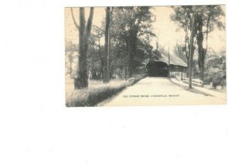 Postcard Vermont Vintage Old Covered Bridge,  Lyndonville B&w Unposted P - 1