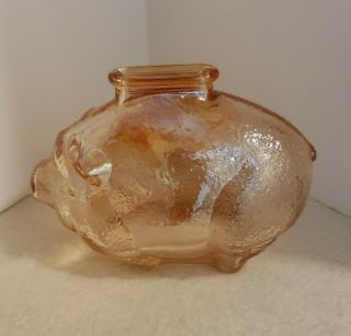Vintage Amber Marigold Carnival Glass Small Piggy Bank