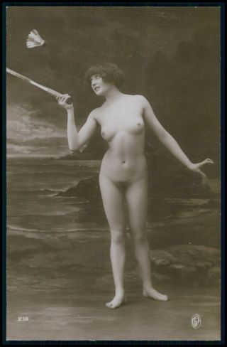 Aa01 French Nude Woman Vintage C1910 - 1920s Real Photo Postcard Rppc
