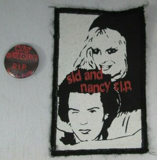 Sex Pistols Sid Vicious Vintage 1980s Patch & Badge Pin Button Punk