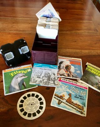 Vintage Sawyers View Master Viewer 1950s With Bakelite Case And A Ton Of Reels