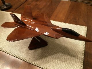 Usaf F - 22 Raptor Air Force Aircraft Mahogany Wooden Model