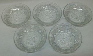5 Vintage Princess House Glass " Fantasia " Fruit Bowls (5 " X 1 - 3/8 ") Exl