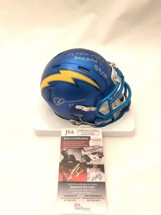 Los Angeles Chargers Derwin James Signed Inscribed Riddell Blaze Mini Helmet Jsa