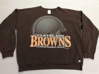 Vintage 90s Cleveland Browns Football Helmet Logo 7 50/50 Sweatshirt Adult 2xl