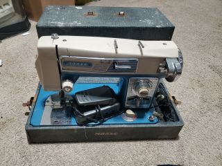 Vintage Morse Fotomatic Lll 4300 Zig Zag Heavy Duty Sewing Machine W/case