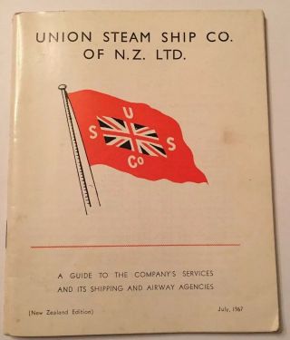 Vintage Ocean Liner Ephemera 1967 Zealand Union Steam Ship Booklet