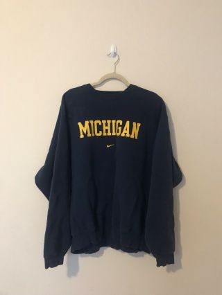 Vintage Nike Team Michigan Wolverines Ncaa Crewneck Sweatshirt Xl