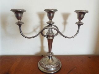Vintage Silver Plated Candelabra 3 Sconce Ianthe England 28cm Tall