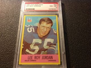 1967 - Philadelphia Lee Roy Jordan 54 (rc) Dallas Cowboys Psa - 8
