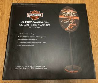 Harley - Davidson Motorcycle Motor Oil Can Floor Standing Pub Sign Metal 47 " H
