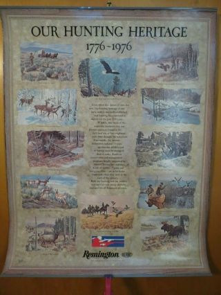 Vintage Remington Dupont Our Hunting Heritage 1776 - 1976 Poster