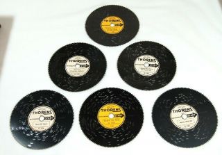 6 Vintage Ad 30 Thorens Music Box Discs Christian Hymns & Songs