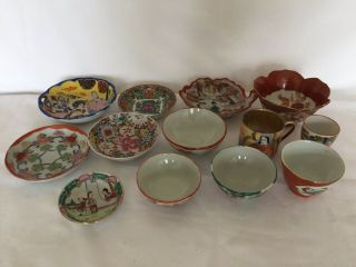 Vintage Japanese Oriental Bowls,  Cup And Egg Cup