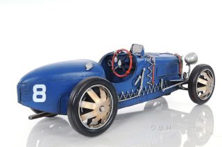 1920s Bugatti Type 35 Metal Racing Car Model 14 " Automobile Automotive Decor