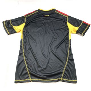 Adida Men’s Uganda Soccer Jersey Black & Yellow National Team Climacool Sz Large 2