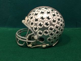 Ohio State University Mini Football Helmet Signed: Go Bucks Jim Tressell.