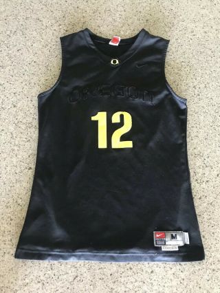 Nike Oregon Ducks Authentic 12 Basketball Jersey Sewn Black Yellow Adult Medium