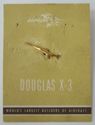 Douglas Employee Pin Usaf X - 3 Stiletto Experimental Aircraft Chuck Yeager 1950 