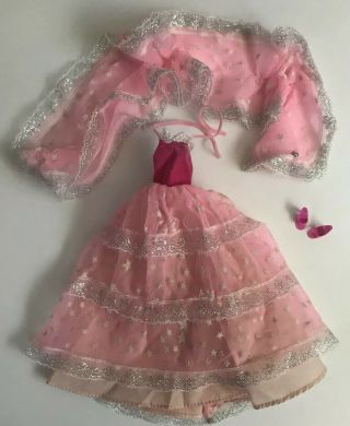 Barbie Dream Glow (in The Dark Stars) Dress Gown,  Shawl,  Shoes,  80’s Vintage Pink