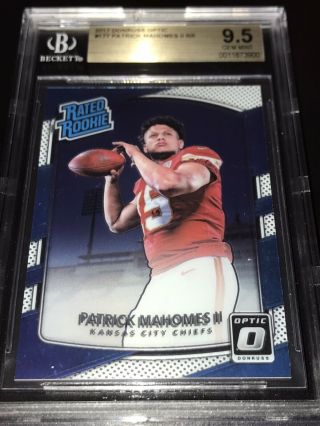 Patrick Mahomes 2017 Optic Rated Rookie Bgs 9.  5 Gem Non Auto Quick Bin Steal