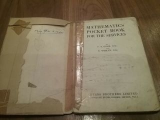 Vintage Mathematics Pocket Book For The Services By F.  T Oram - 1940s
