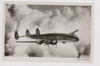 Vintage Rppc Klm K.  L.  M.  Royal Dutch Airlines Lockheed Constellation L - 049