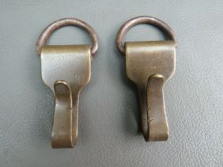 Vintage Brass Or Bronze Hooks With Metal Rings