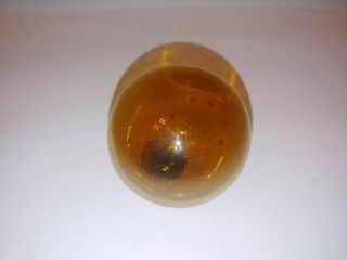 Vintage Mid Century Large 3 1/8 " Dark Amber Glass Fishing Ball Float Blenko