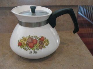 Vintage Corning Ware Tea Pot,  6 Cup Size Spice Of Life P - 104
