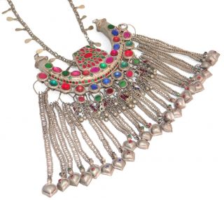 Boho Vintage Huge Handmade Afghan Statement Banjara Tribal Gypsy Chain Necklace