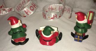 Homco Christmas Pixie Elf Gnome Set No 5602 Set Vintage 2