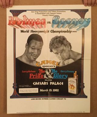 Vintage 1982 Holmes Vs Cooney Camel Cig.  Closed Circuit Boxing Poster