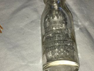 Antique Thomas Edison Railroad Telegraph Oil Battery Little Glass Bottle 4 "