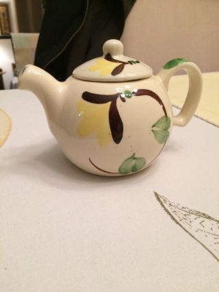 Vintage Purinton Pottery Yellow Blossom 2 Cup Teapot