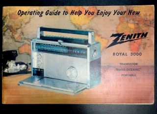 Vintage C.  1960s Zenith Royal 3000 Trans - Oceanic Operating Guide