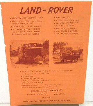 Land Rover Vintage Sales Brochure Leaflet 4 X 4 Utility Vehicle Rare