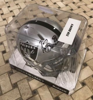 Tim Brown Signed Mini Helmet,  Oakland Raiders,  Notre Dame,  Beckett Bas Autograph