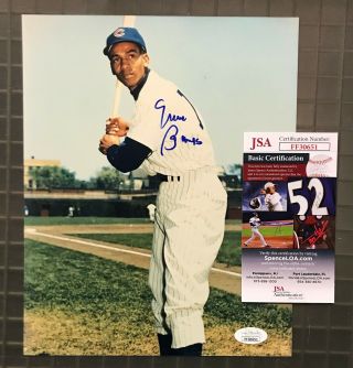 Ernie Banks Signed 8x10 Photo Chicago Cubs Hof Autograph Auto Jsa